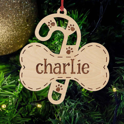 Dog Bone Personalized Christmas Ornaments - GiftShire