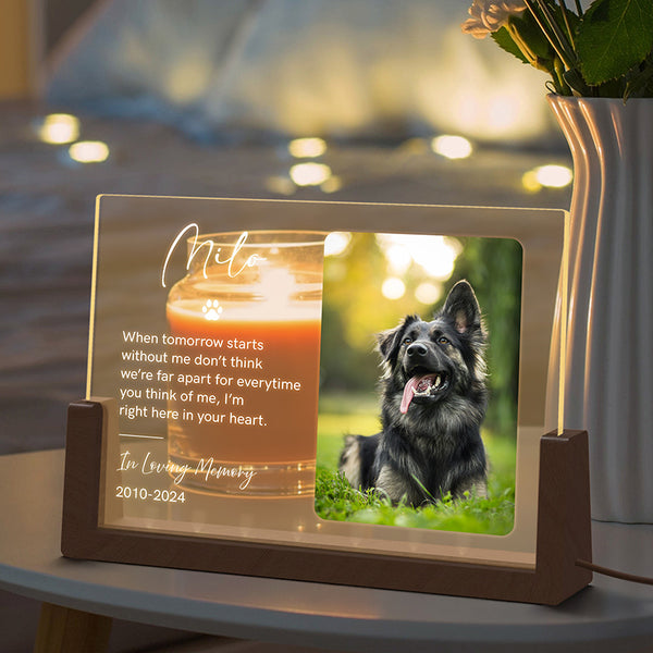 Dog Memorial Photo Night Light  - In Loving Memory of Furry Friends