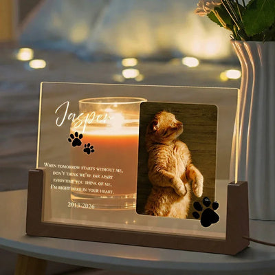 Dog Memorial Photo Night Light  - In Loving Memory of Furry Friends
