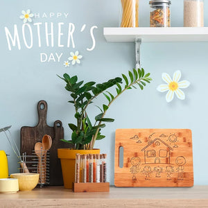 Doodle Engraved Cutting Board - Create Your Doodle Family - GiftShire