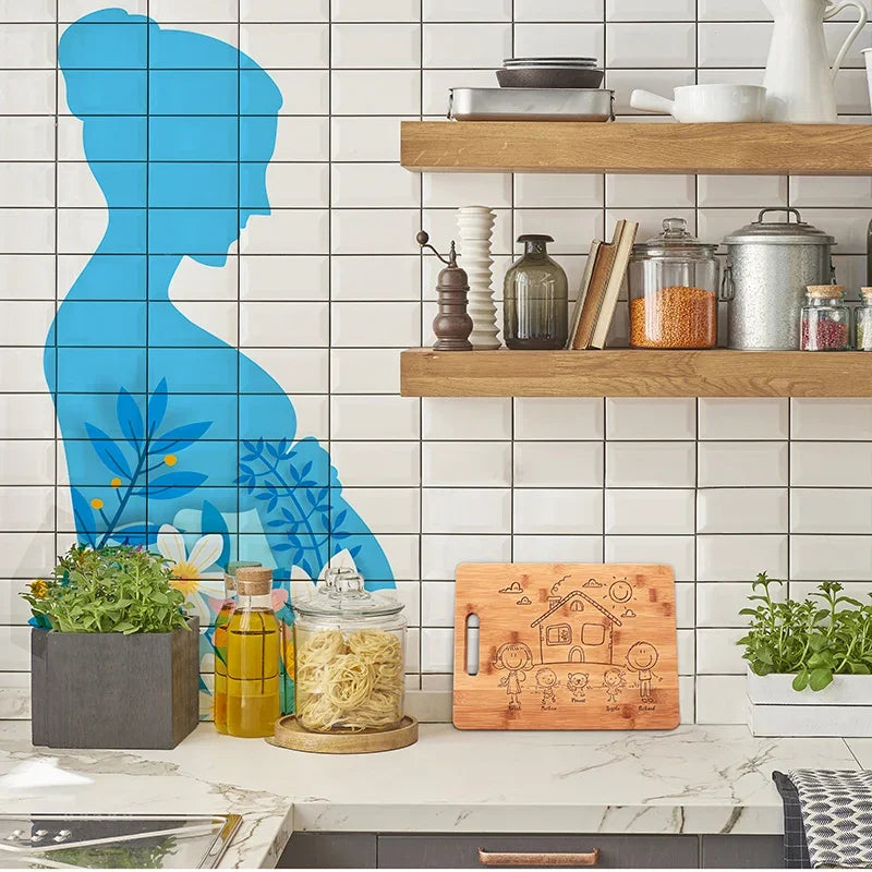 Doodle Engraved Cutting Board - Create Your Doodle Family - GiftShire