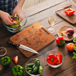 Doodle Engraved Cutting Board - Create Your Doodle Family - GiftShire