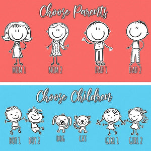 Doodle Engraved Cutting Board - Create Your Doodle Family - GiftShire