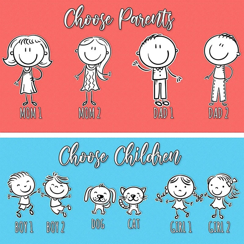 Doodle Engraved Cutting Board - Create Your Doodle Family - GiftShire