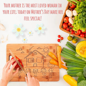Doodle Engraved Cutting Board - Create Your Doodle Family - GiftShire