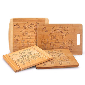 Doodle Engraved Cutting Board - Create Your Doodle Family - GiftShire