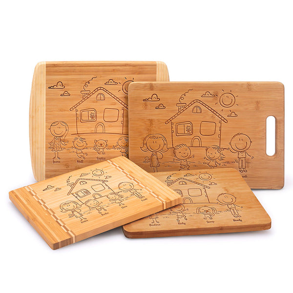 Doodle Engraved Cutting Board - Create Your Doodle Family