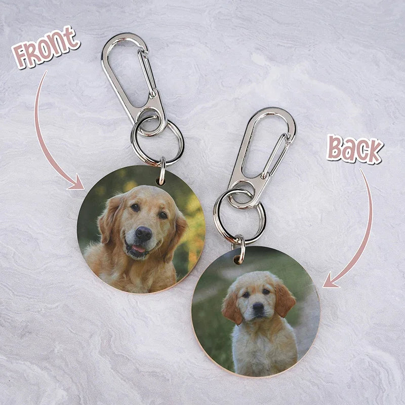Double-Sided Picture Print Pet Keychain - GiftShire