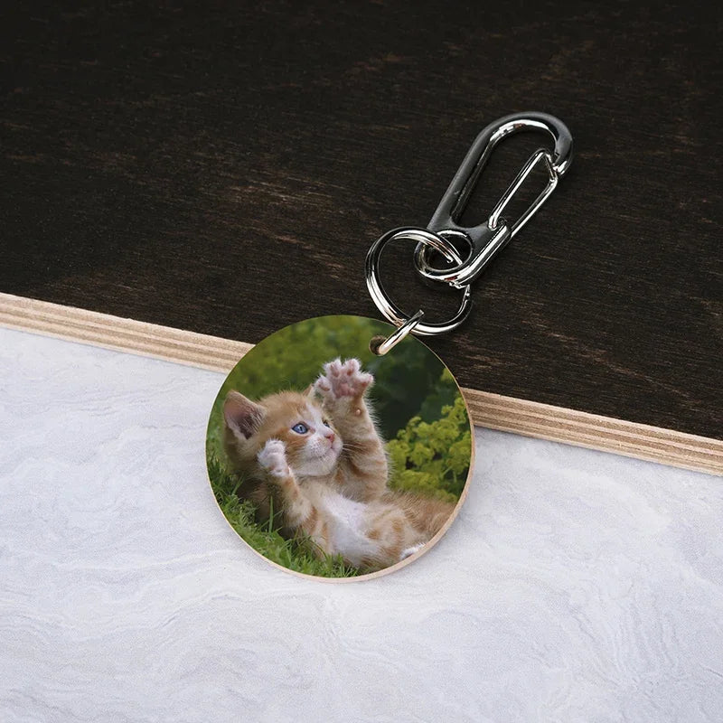 Double-Sided Picture Print Pet Keychain - GiftShire