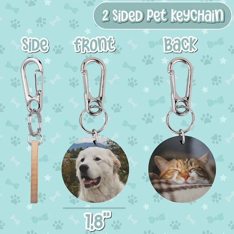 Double-Sided Picture Print Pet Keychain - GiftShire