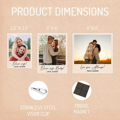 Drive Safe Clip & Magnet Forever Together Gift with Photo