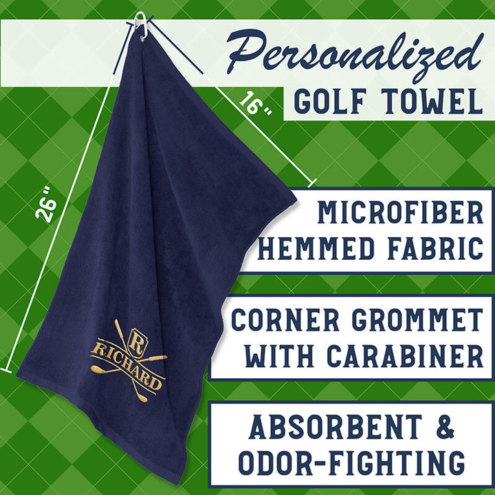 Embroidered Golf Towel - Customize with Text & Logo