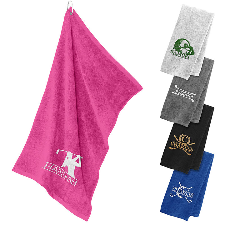 Embroidered Golf Towel - Customize with Text & Logo