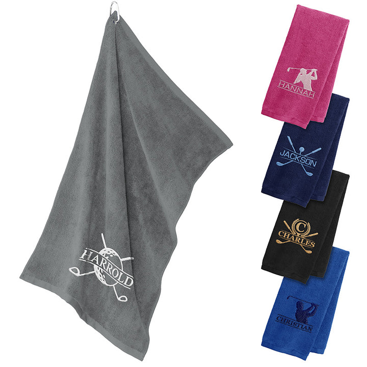 Embroidered Golf Towel - Customize with Text & Logo