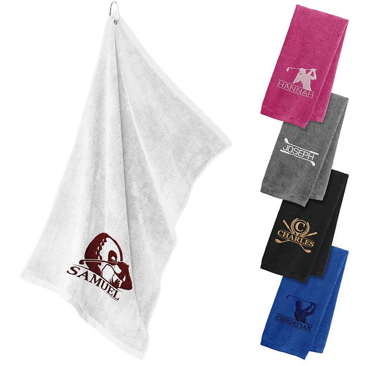 Embroidered Golf Towel - Customize with Text & Logo