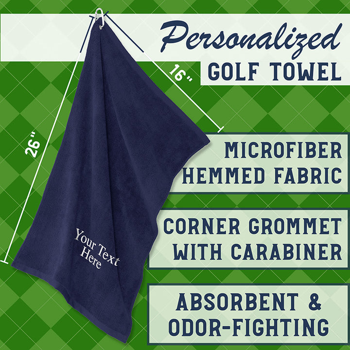 Embroidered Golf Towel - Customize with Text & Logo