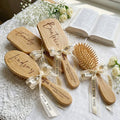 Engraged Bamboo Hair Brush For Her 1st Holy Communion Gift