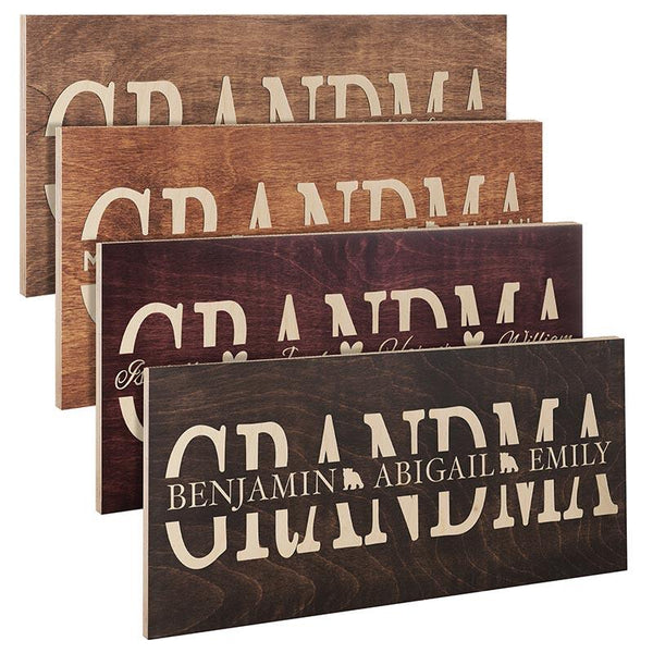 Name Engraved Grandma Sign - GiftShire
