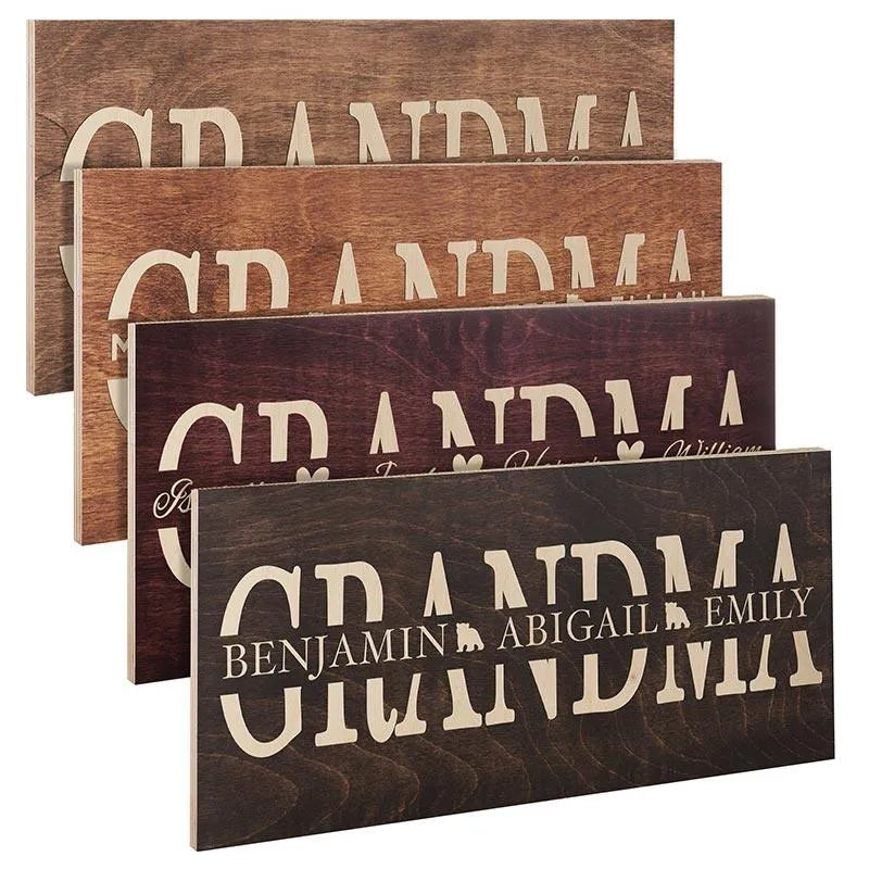 Name Engraved Grandma Sign - GiftShire