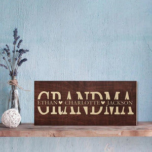 Name Engraved Grandma Sign - GiftShire