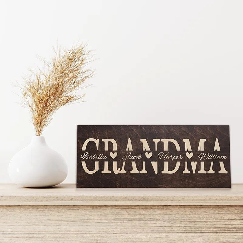 Name Engraved Grandma Sign - GiftShire