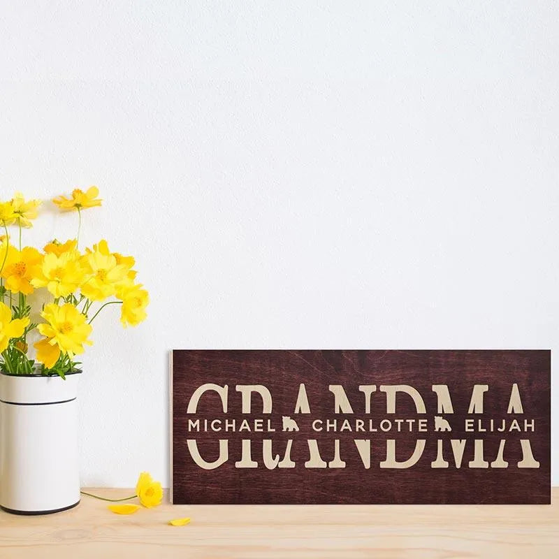 Name Engraved Grandma Sign - GiftShire