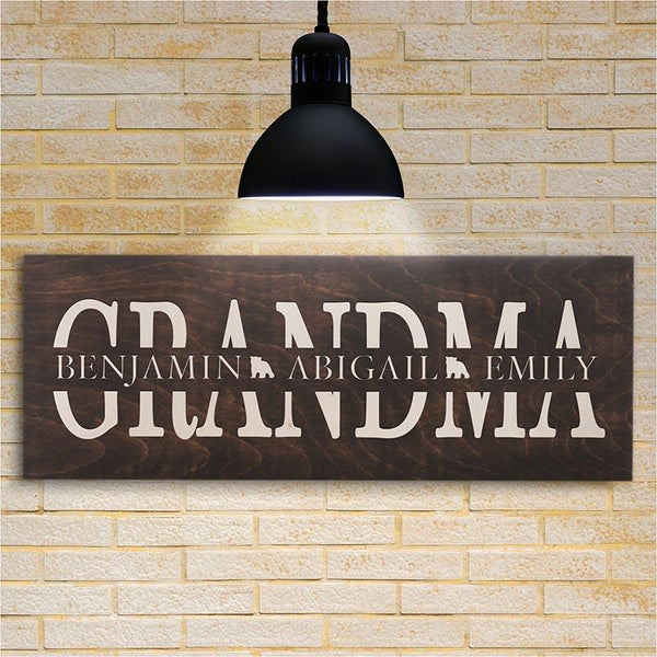 Name Engraved Grandma Sign - GiftShire