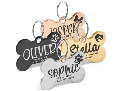 Engraved Pet ID Tags for Cats & Dogs, Personalized Dog Name Tag, Cat, Dog - GiftShire