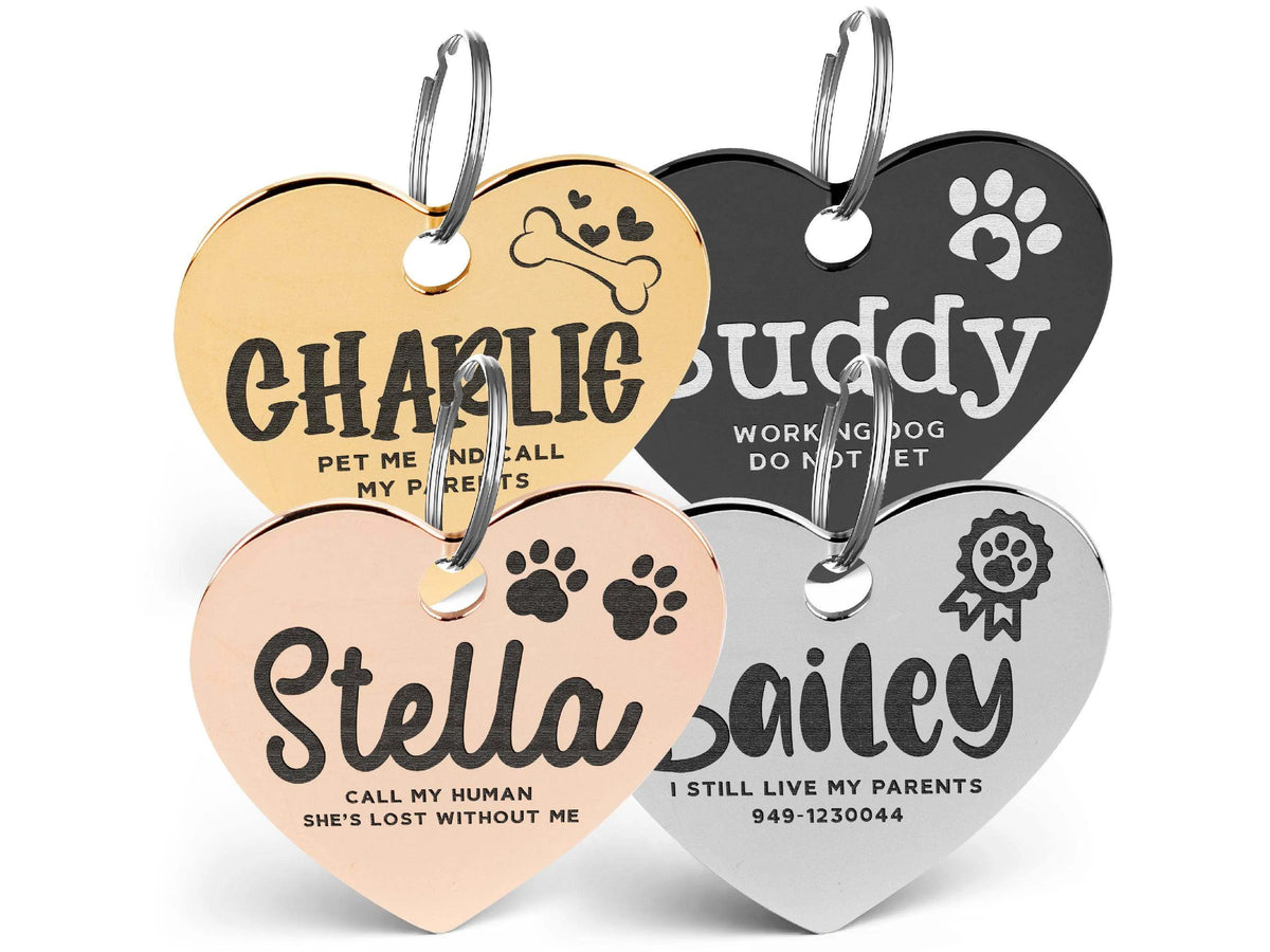 Engraved Pet ID Tags for Cats & Dogs, Personalized Dog Name Tag, Cat, Dog - GiftShire
