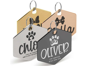 Engraved Pet ID Tags for Cats & Dogs, Personalized Dog Name Tag, Cat, Dog - GiftShire