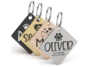 Engraved Pet ID Tags for Cats & Dogs, Personalized Dog Name Tag, Cat, Dog - GiftShire