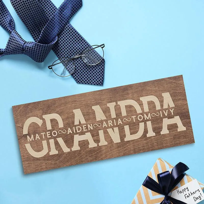 Engraved Wooden Grandpa Sign - GiftShire