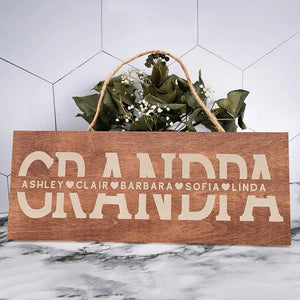 Engraved Wooden Grandpa Sign - GiftShire