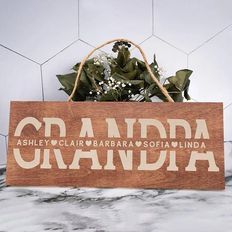 Engraved Wooden Grandpa Sign - GiftShire