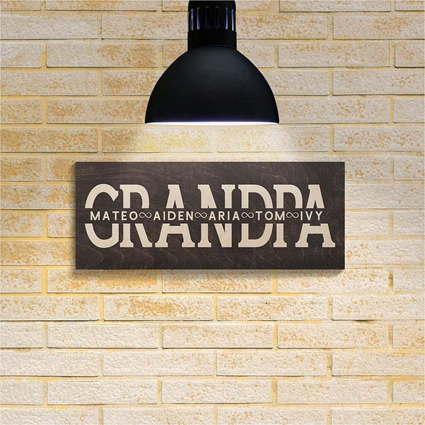 Engraved Wooden Grandpa Sign - GiftShire