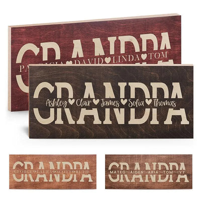 Engraved Wooden Grandpa Sign - GiftShire