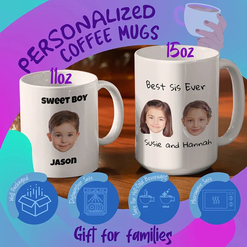 Face Mug - Print Your Child's Face on Custom Mug - GiftShire