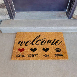 Family Doormat – Personalized With Names & Icons - GiftShire
