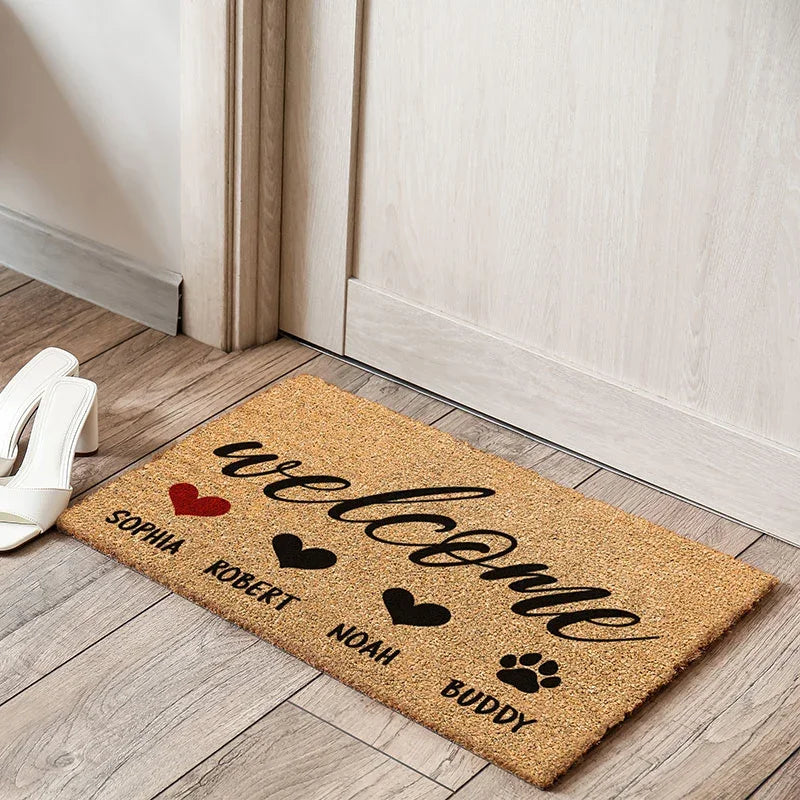 Family Doormat – Personalized With Names & Icons - GiftShire