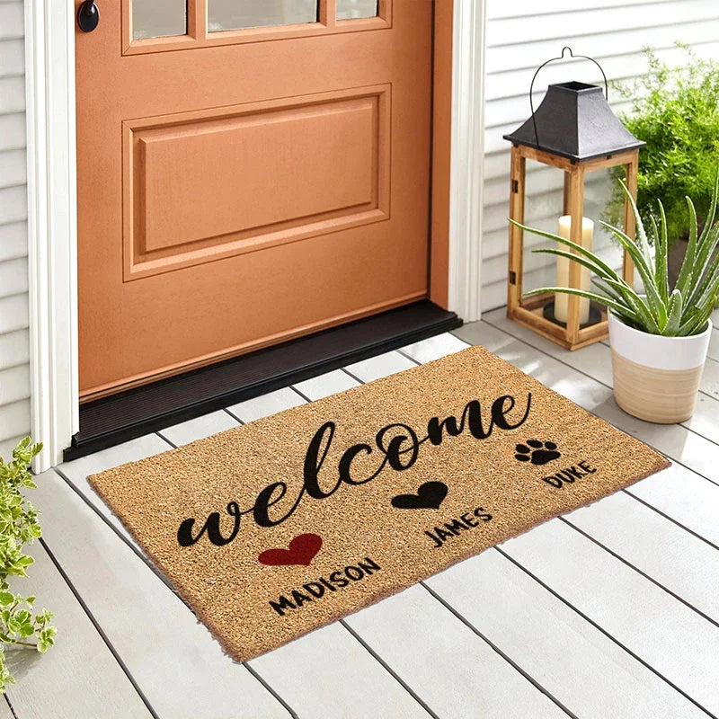 Family Doormat – Personalized With Names & Icons - GiftShire