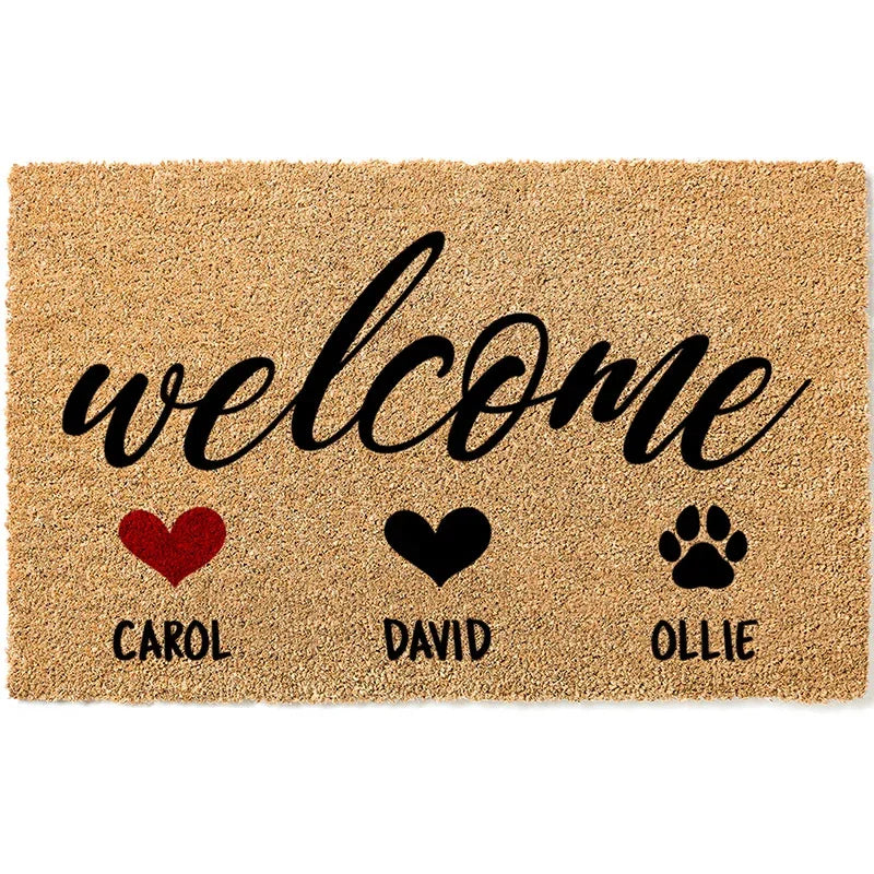 Family Doormat – Personalized With Names & Icons - GiftShire