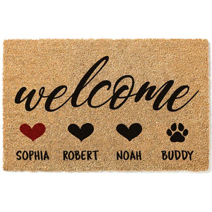 Family Doormat – Personalized With Names & Icons - GiftShire