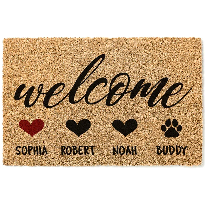 Family Doormat – Personalized With Names & Icons - GiftShire