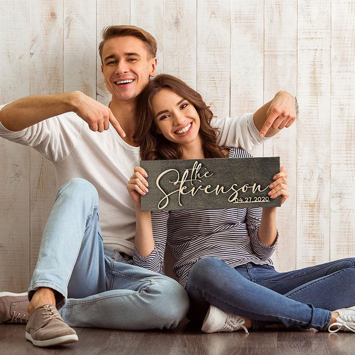 Family Maple Sign, Custom Wooden Sign - GiftShire