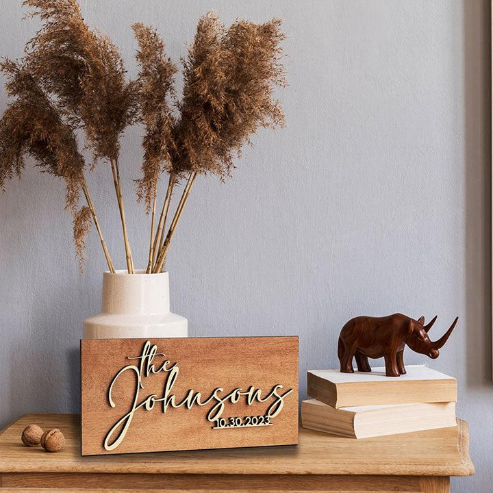 Family Maple Sign, Custom Wooden Sign - GiftShire