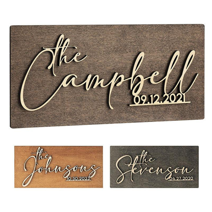 Family Maple Sign, Custom Wooden Sign - GiftShire
