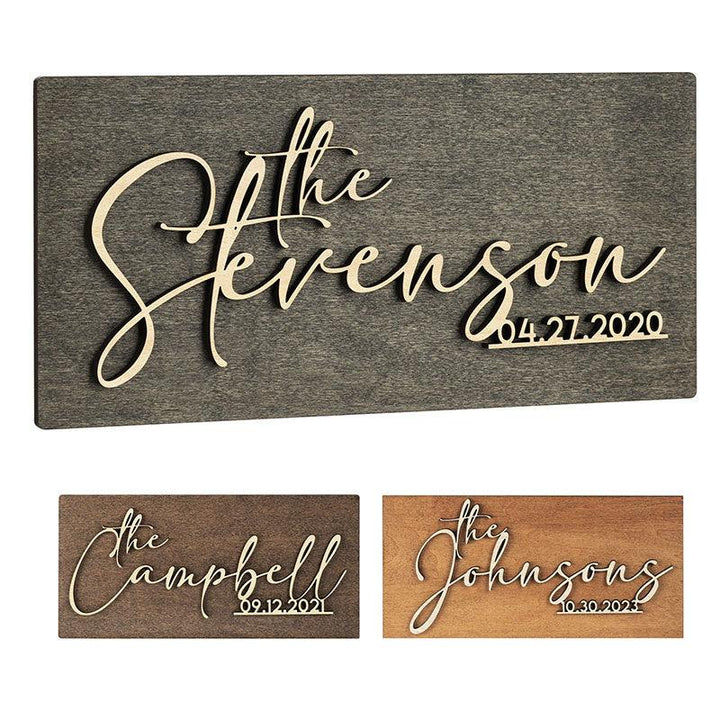Family Maple Sign, Custom Wooden Sign - GiftShire