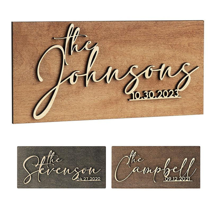 Family Maple Sign, Custom Wooden Sign - GiftShire