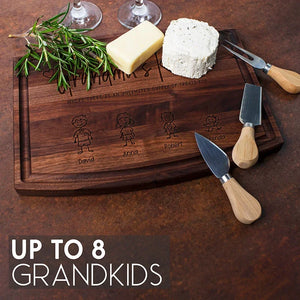 Family Name Engraved Doodle Cutting Board - GiftShire