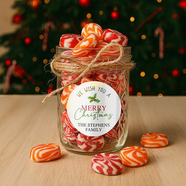 Family Name Stickers – Wish You a Merry Christmas Gift Wrapping